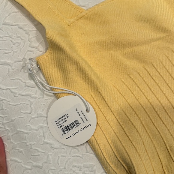 STAUD Ellison Knit Dress in Lemon Drop *NWT* - Picture 8 of 9